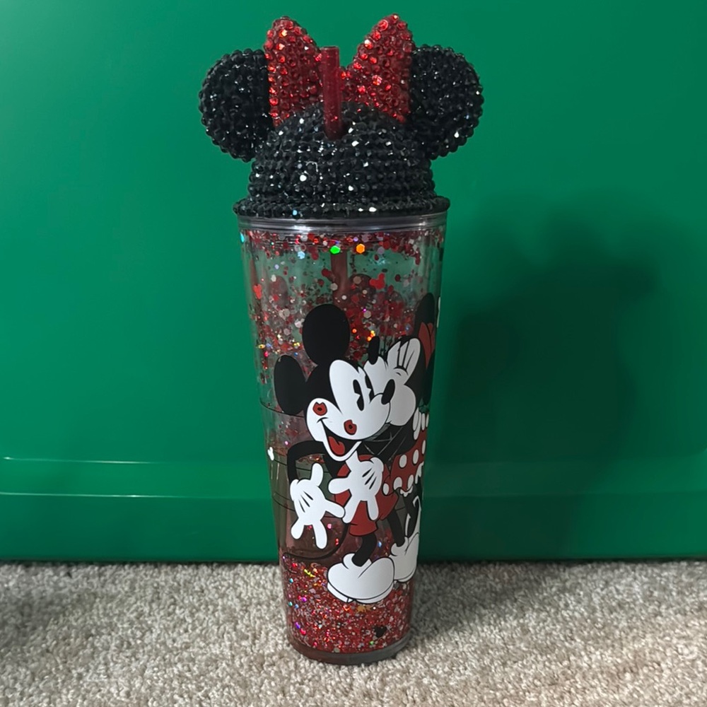 Minnie Mouse Glitter Tumbler with Bow